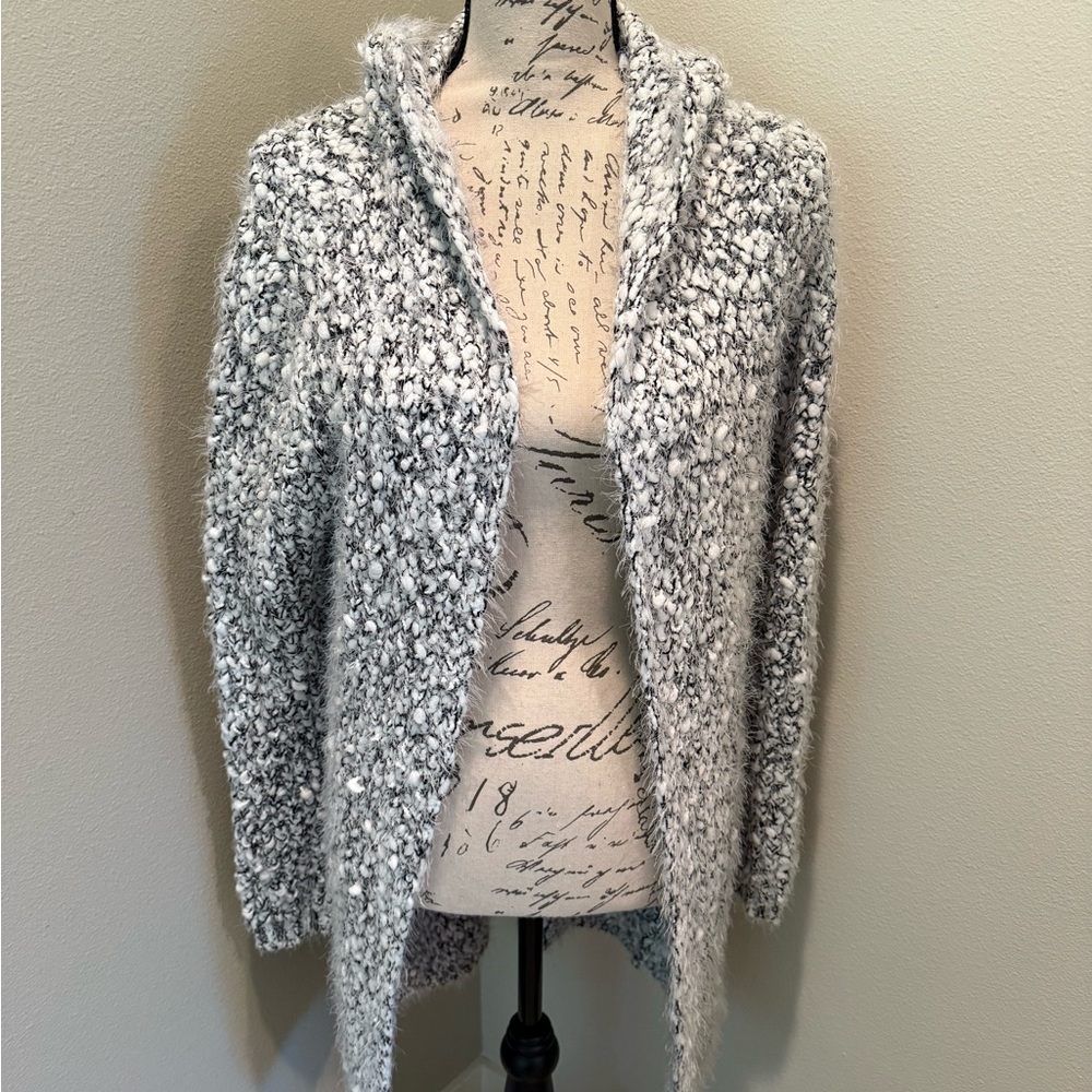 POL Fuzzy Gray Women's Cardigan